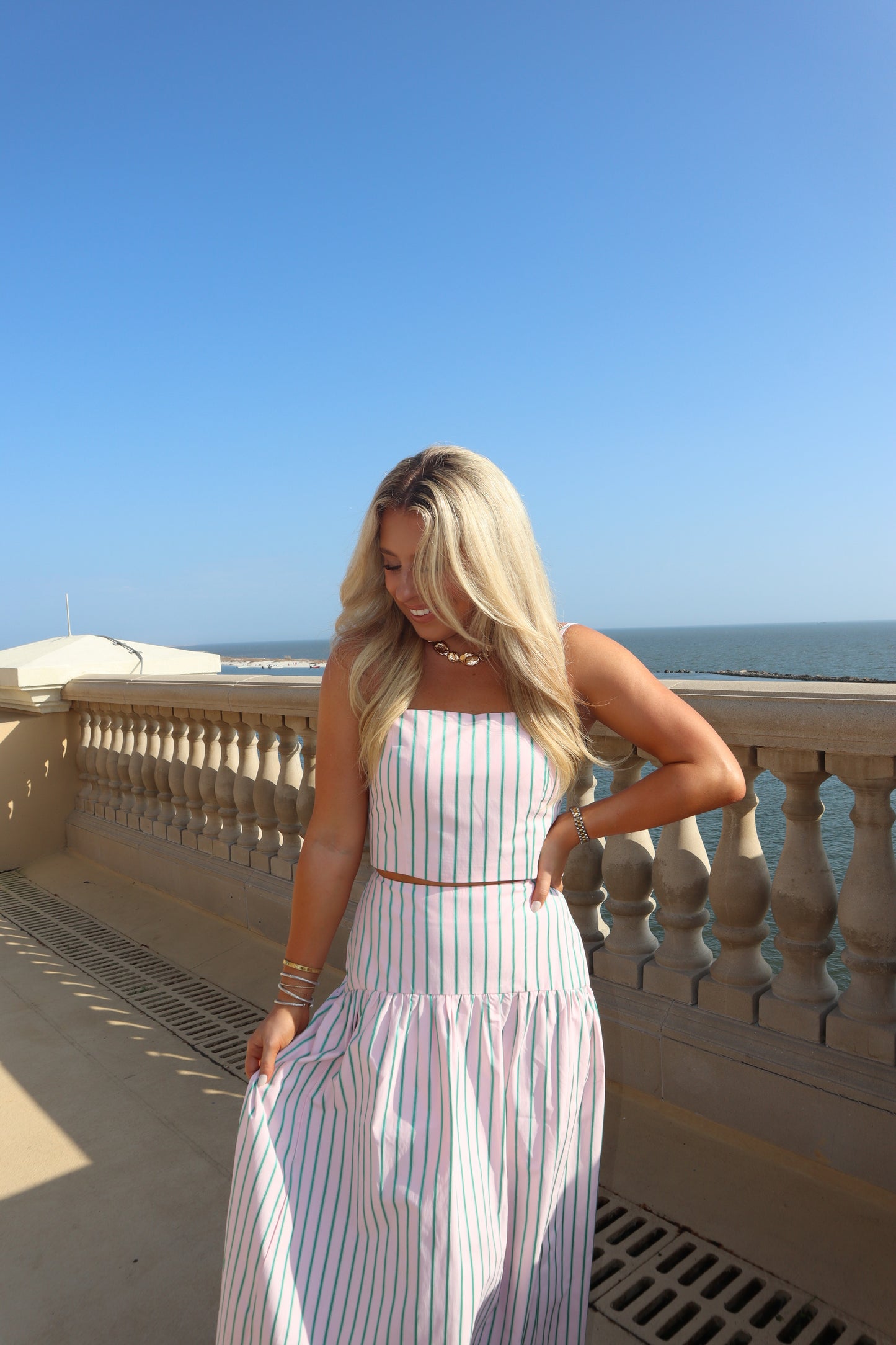 Petal Set- Pink and Green Stripes