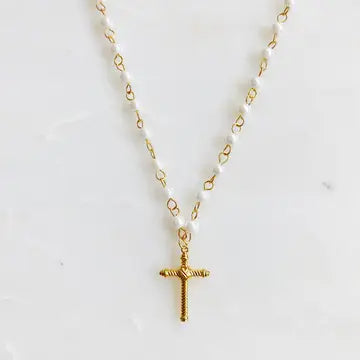 Cable Cross Necklace