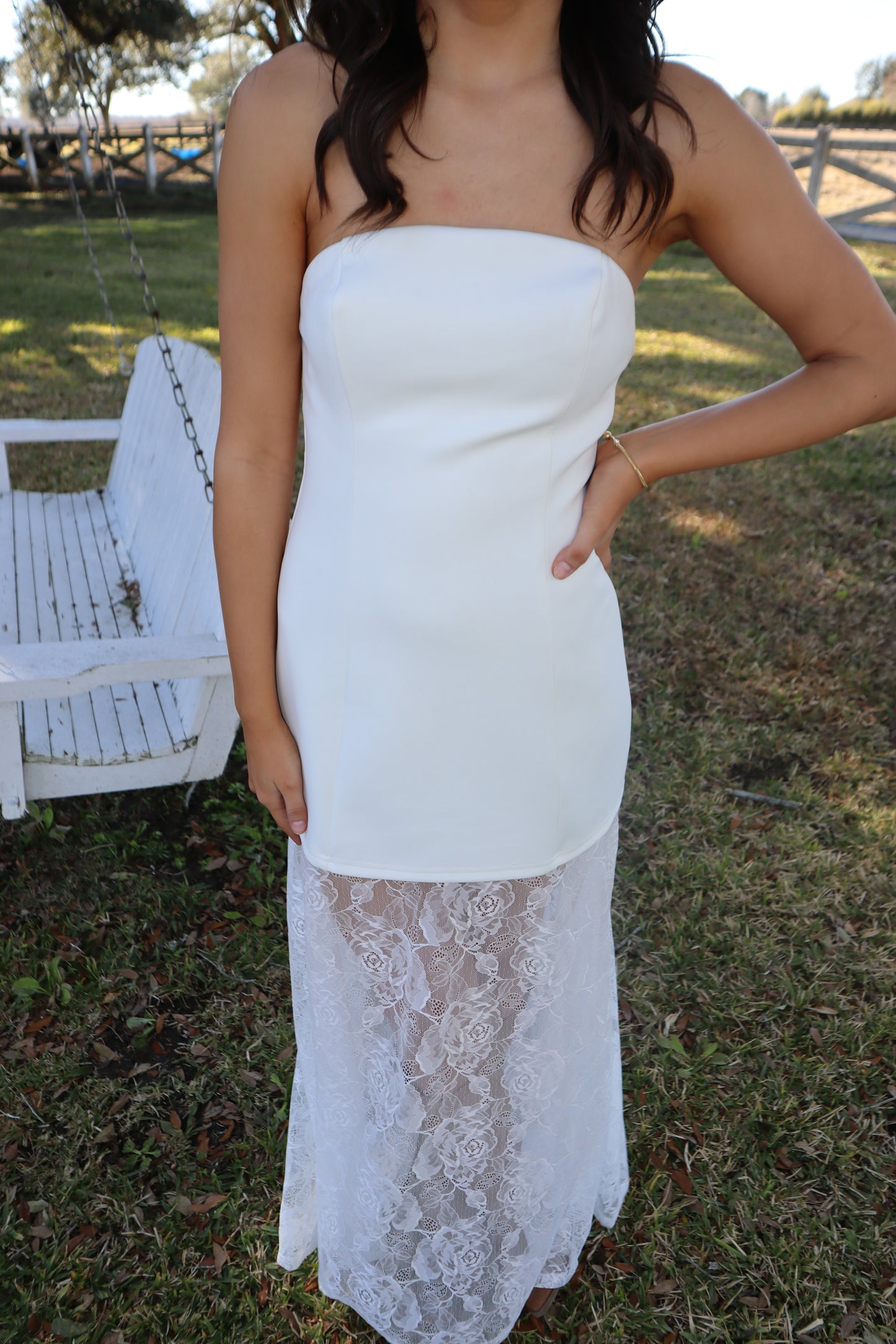 Dolly Lace Maxi Dress- White