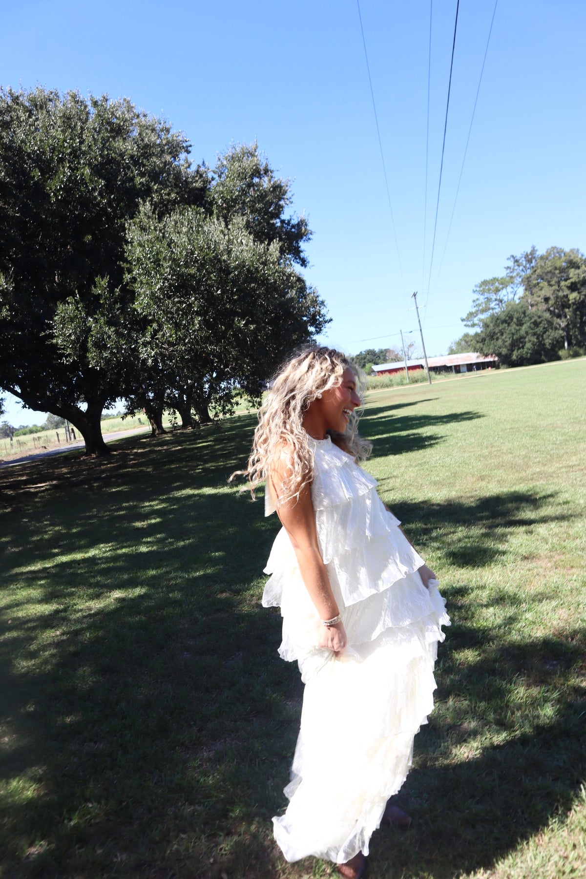 Swan Lace Maxi Dress- Cream