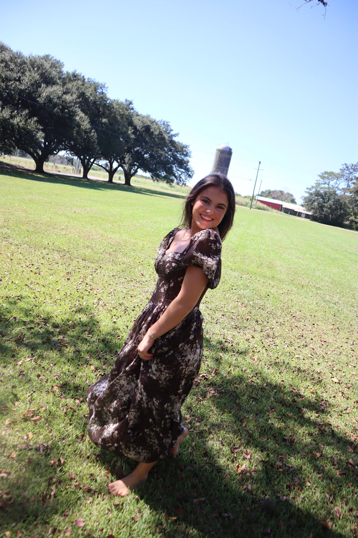 Autumn Maxi Dress- Puff Sleeves
