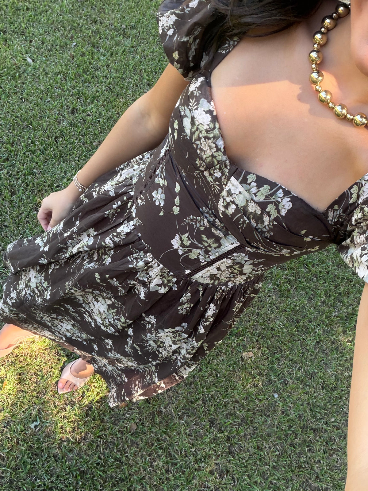 Autumn Maxi Dress- Puff Sleeves