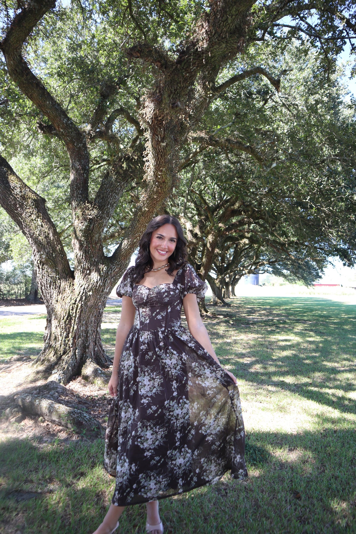 Autumn Maxi Dress- Puff Sleeves