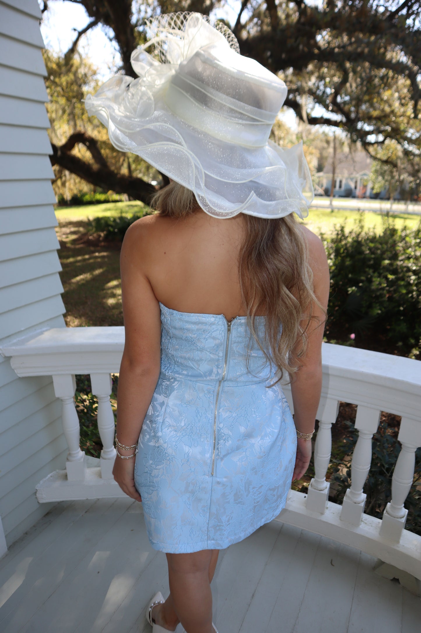 Kentucky Jacquard Dress- Light Blue