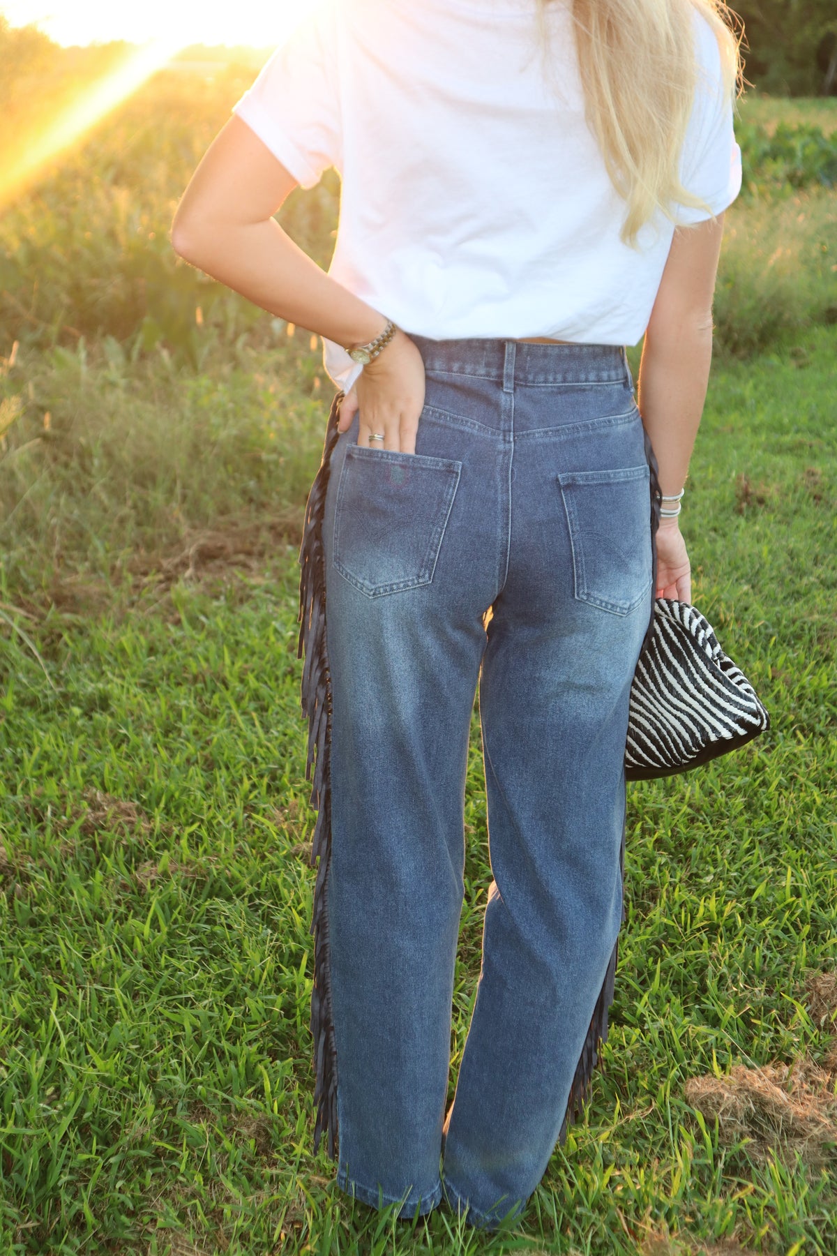 Darling Denim Fringe Jeans