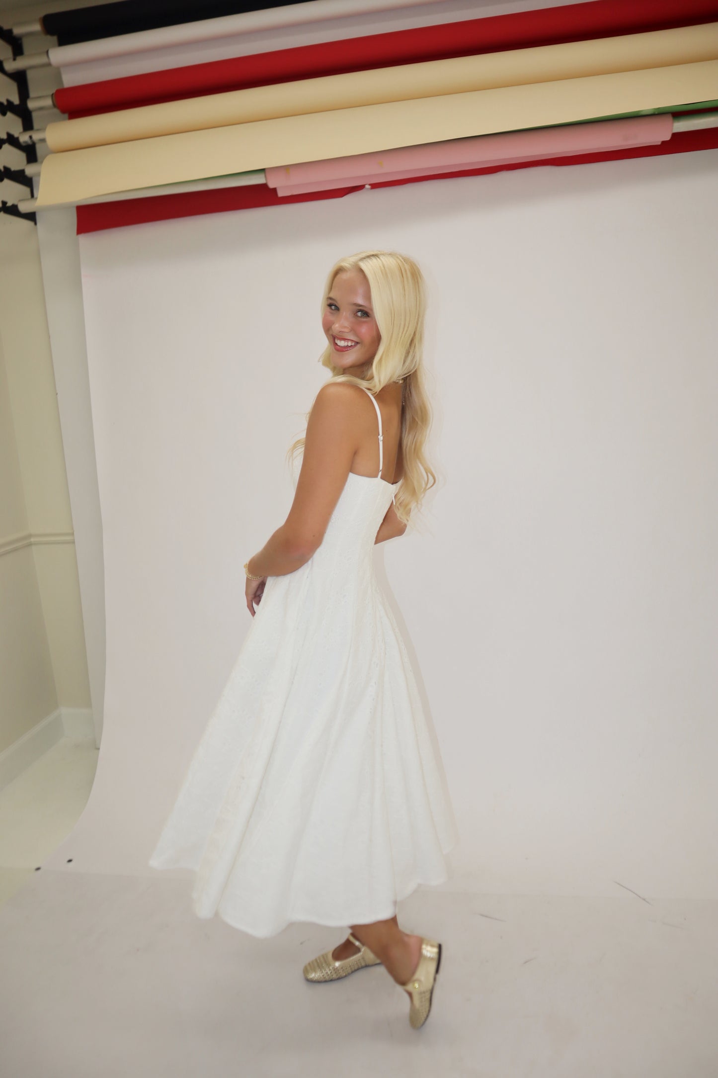 Aubie Dress- White Eyelet