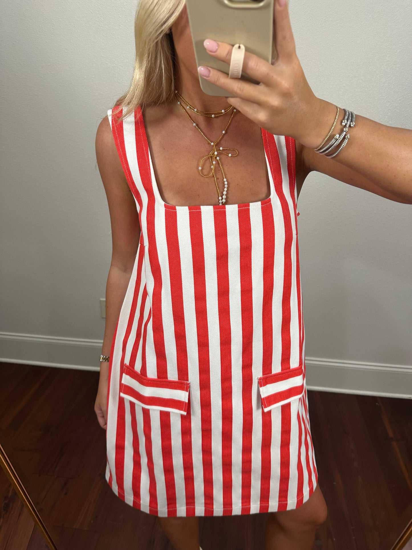 Victory Dress- Red/White Stripes