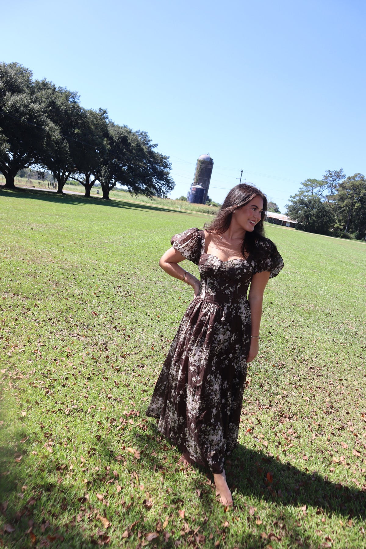 Autumn Maxi Dress- Puff Sleeves
