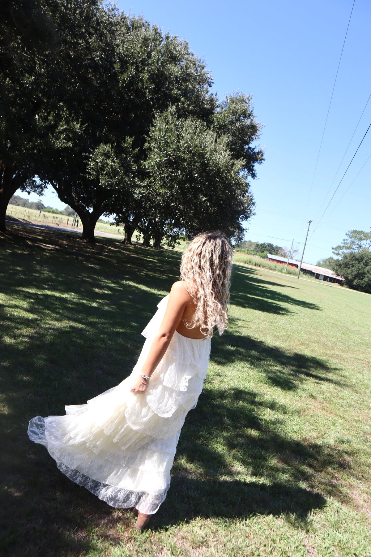 Swan Lace Maxi Dress- Cream