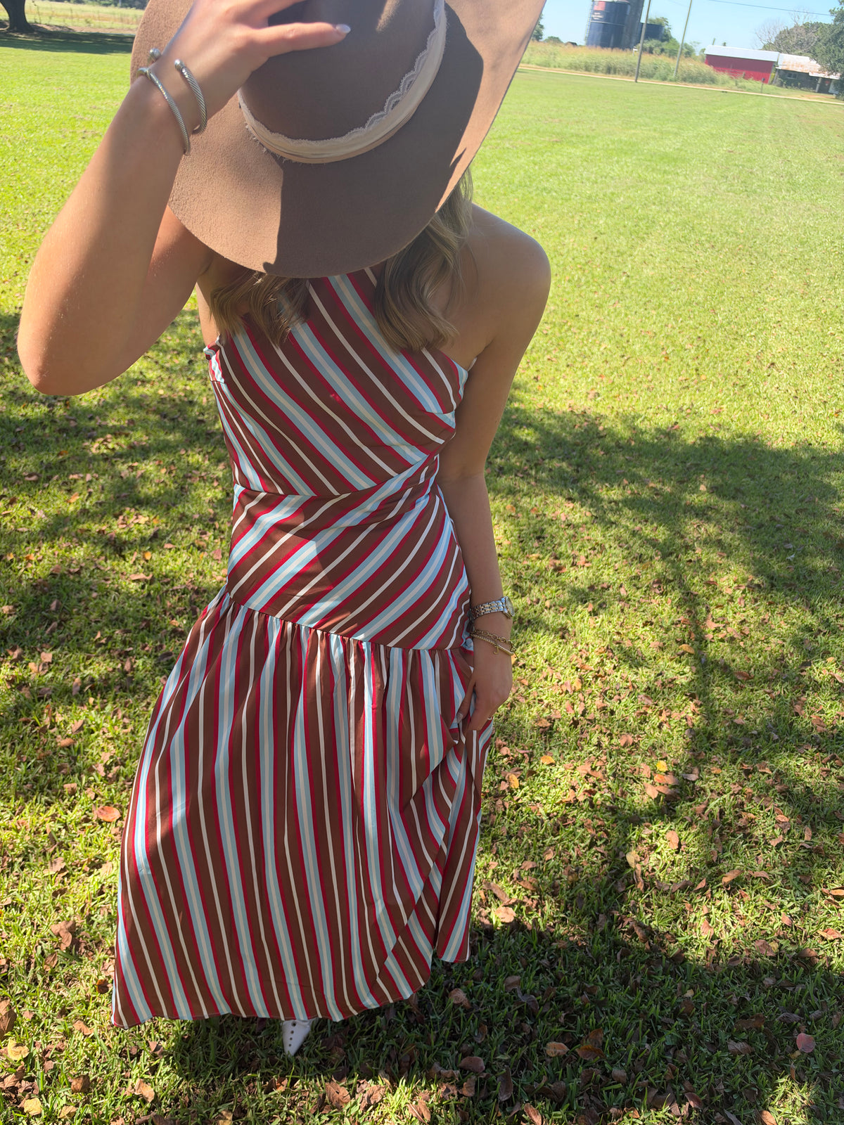 Saddle Maxi Dress- Striped