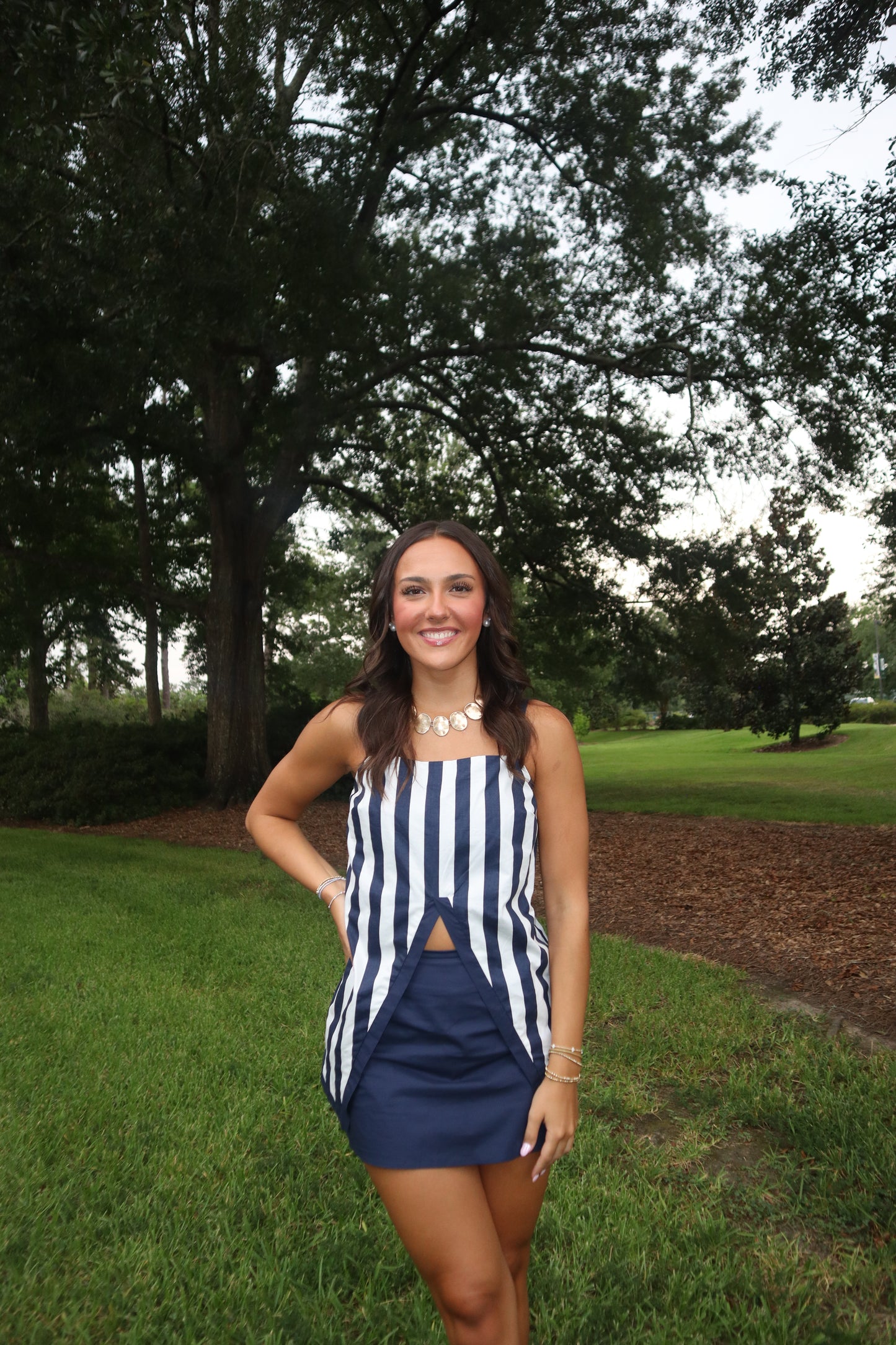 Ivory Set- Navy/White Stripe