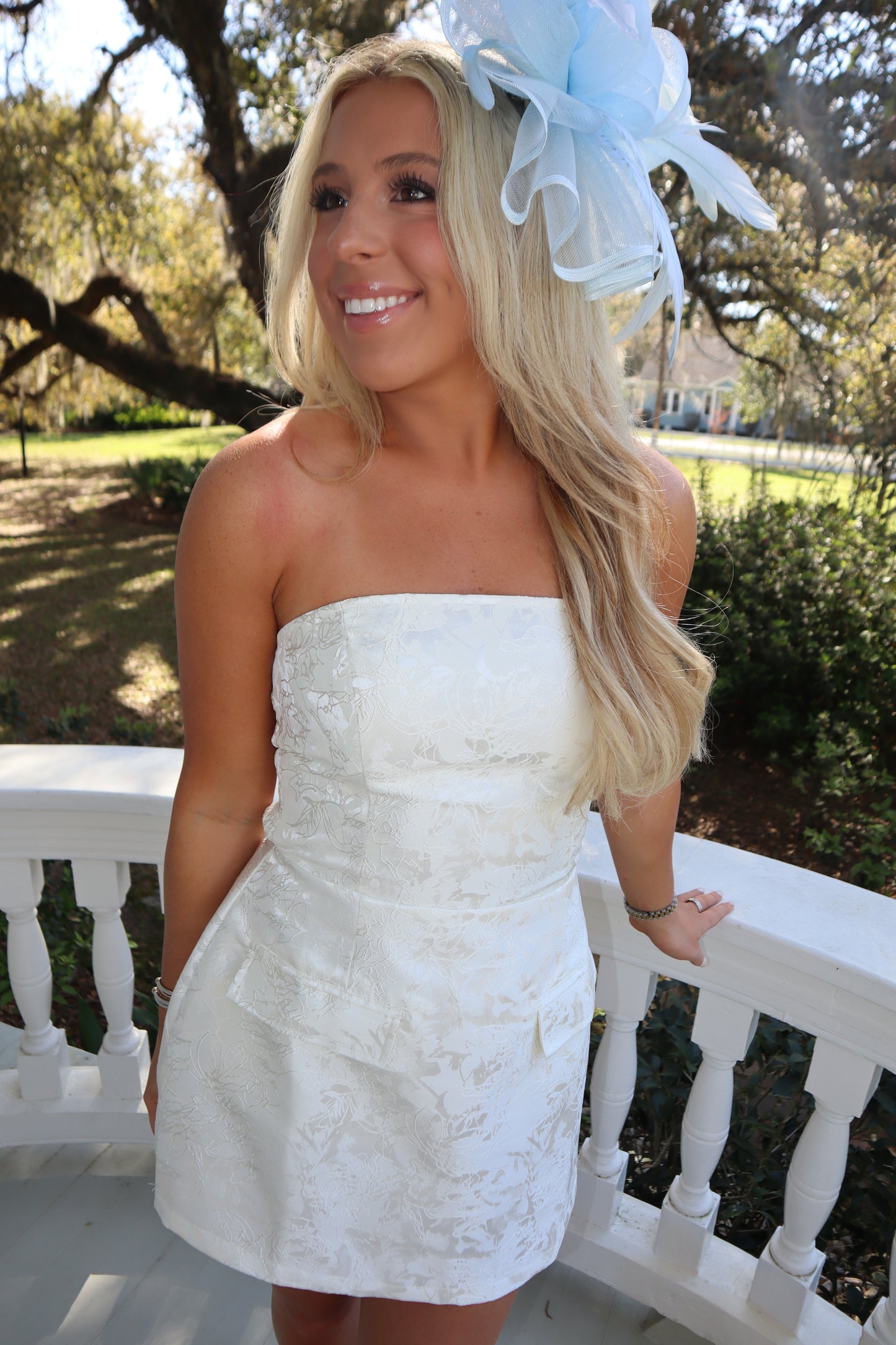 Kentucky Jacquard Dress- White