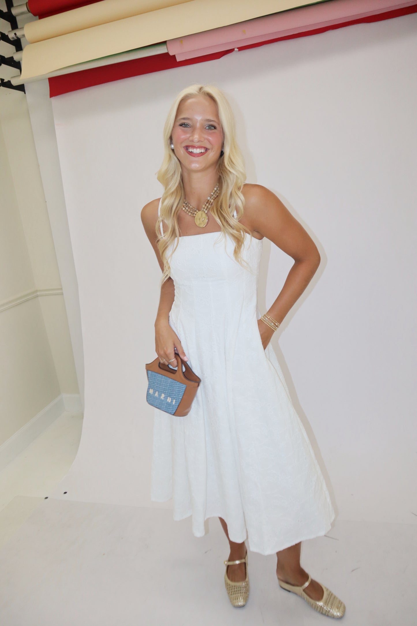 Aubie Dress- White Eyelet