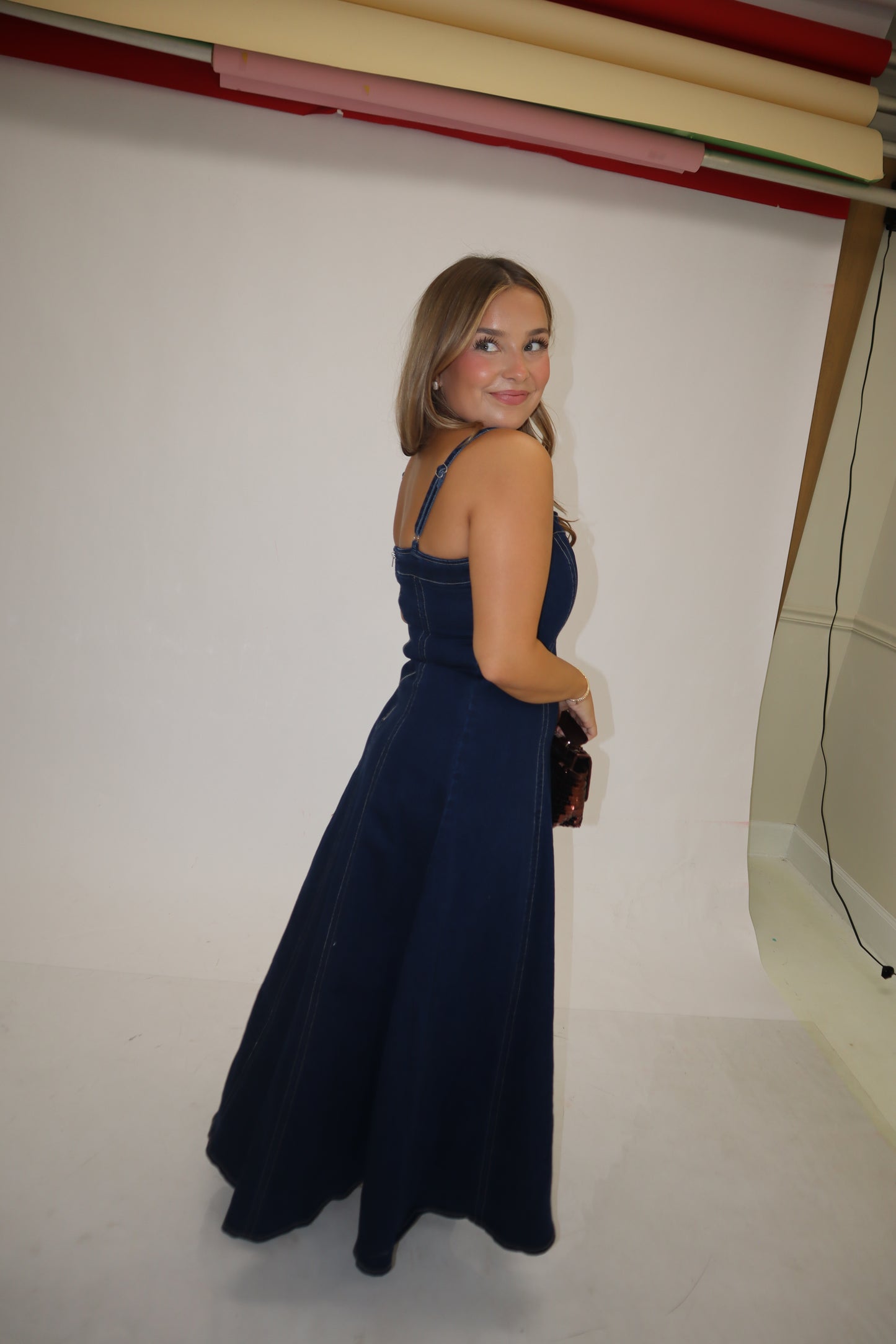 T-Town Maxi Dress- Dark Denim