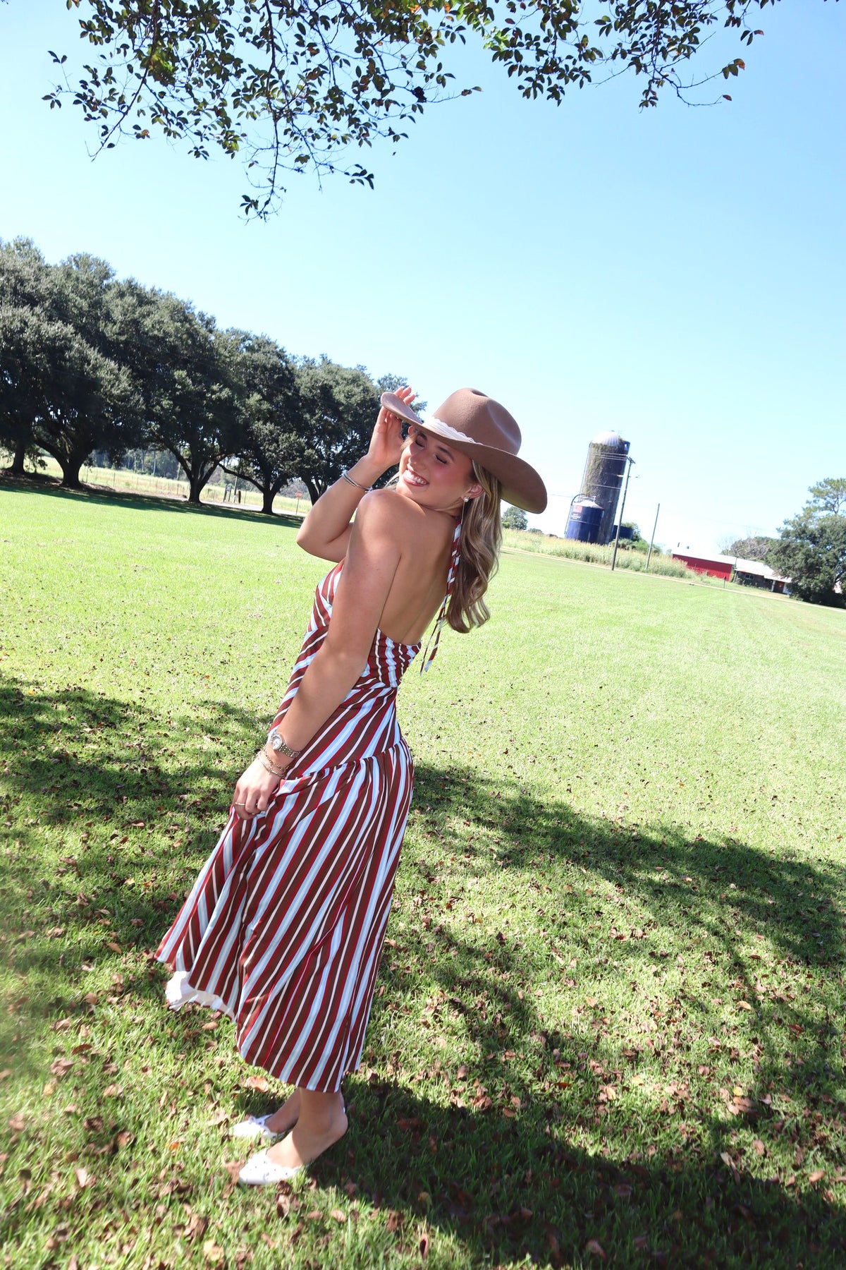 Saddle Maxi Dress- Striped