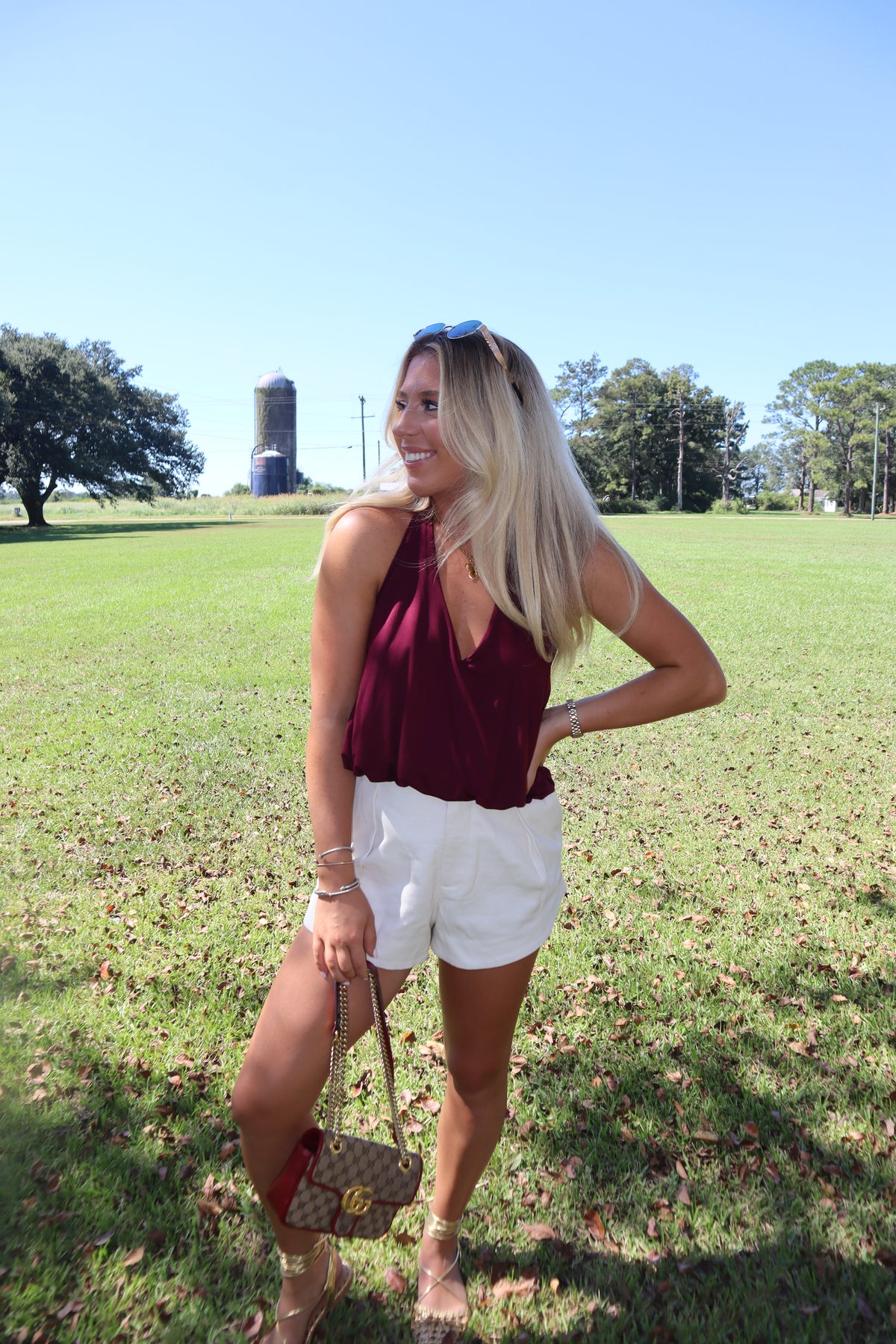B.O.W. Halter Top- Wine
