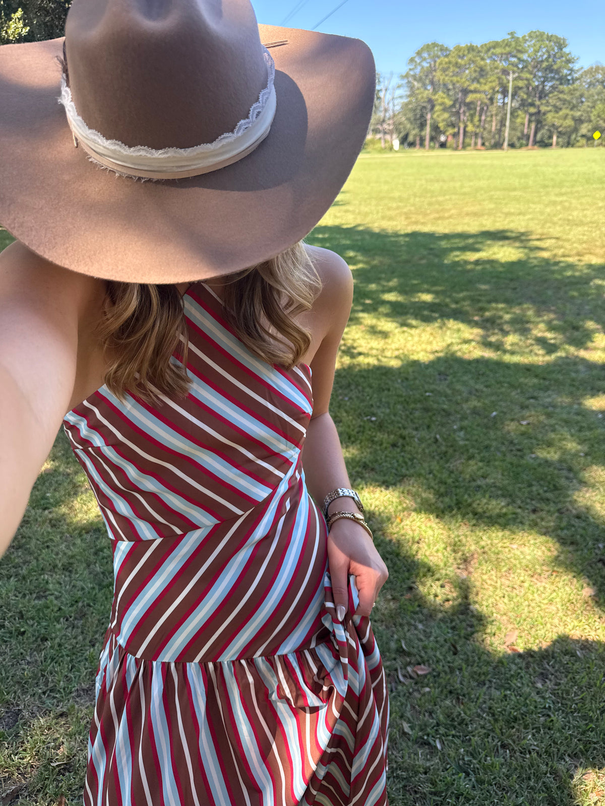Saddle Maxi Dress- Striped