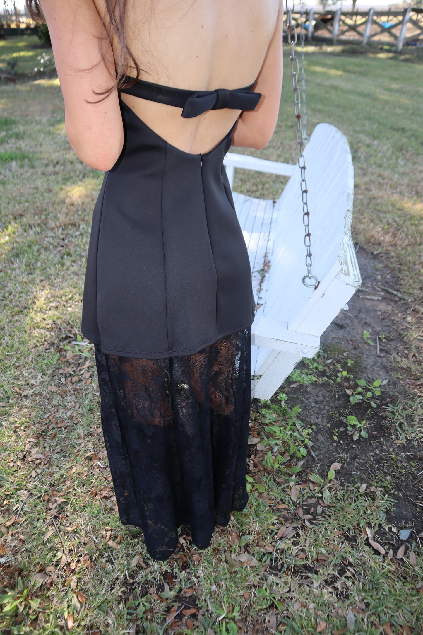 Dolly Lace Maxi Dress- Black