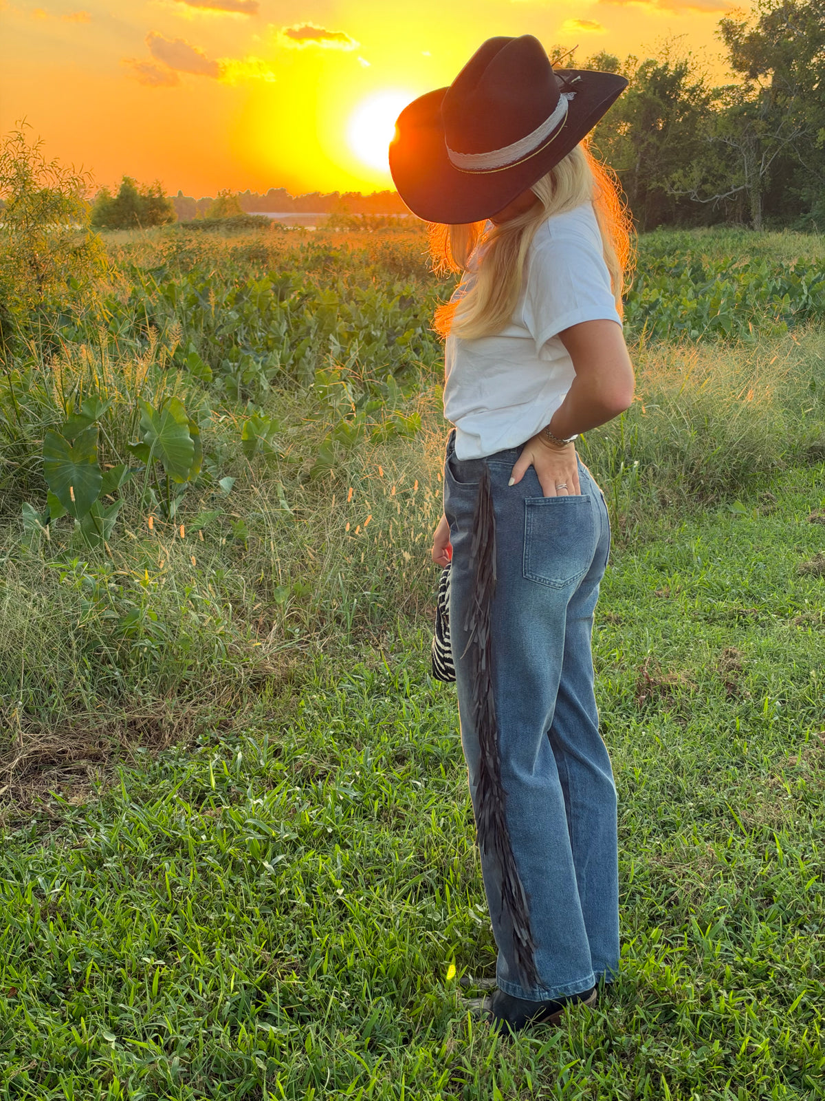 Darling Denim Fringe Jeans