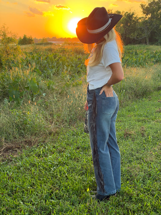 Darling Denim Fringe Jeans