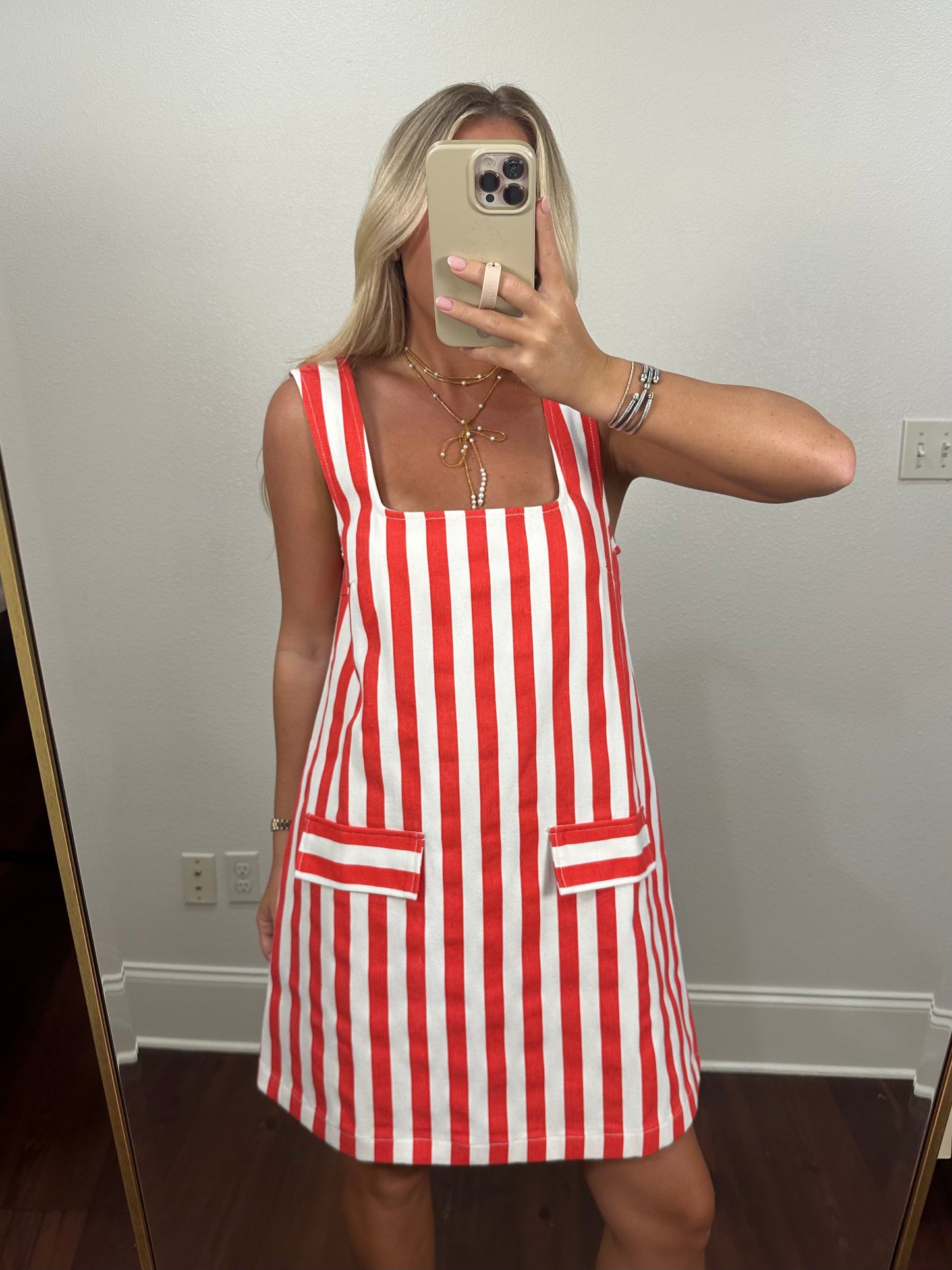 Victory Dress- Red/White Stripes