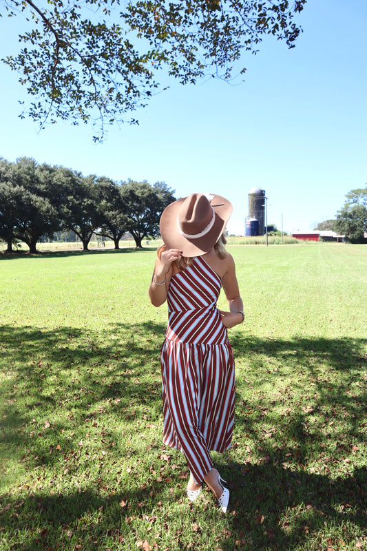 Saddle Maxi Dress- Striped