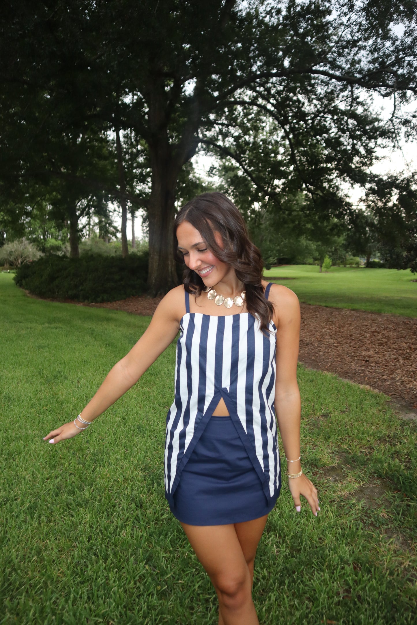 Ivory Set- Navy/White Stripe