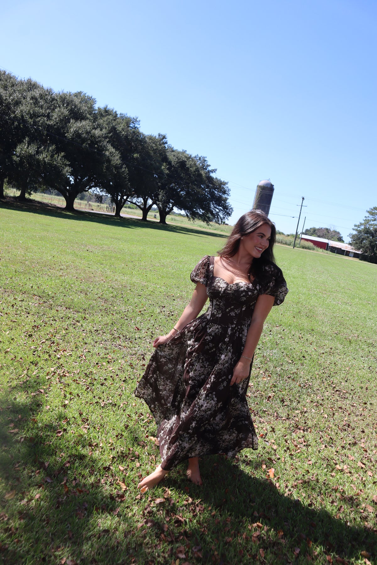 Autumn Maxi Dress- Puff Sleeves