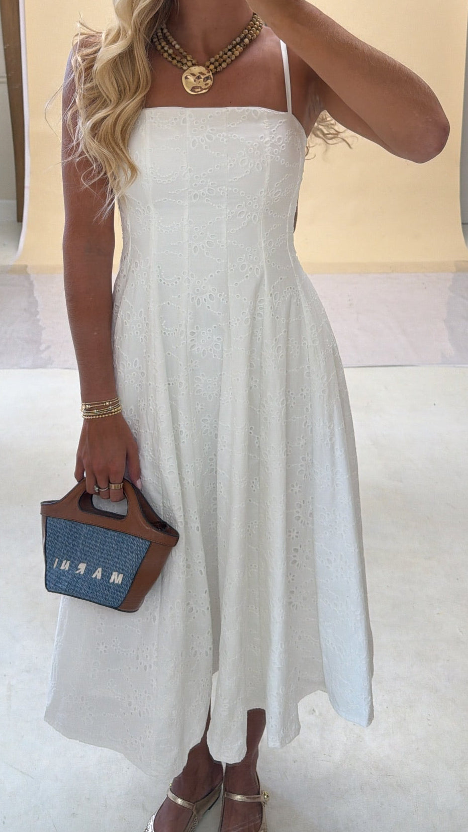 Aubie Dress- White Eyelet