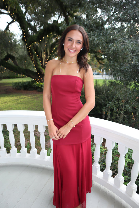 Marlo Maxi Dress- Berry Red