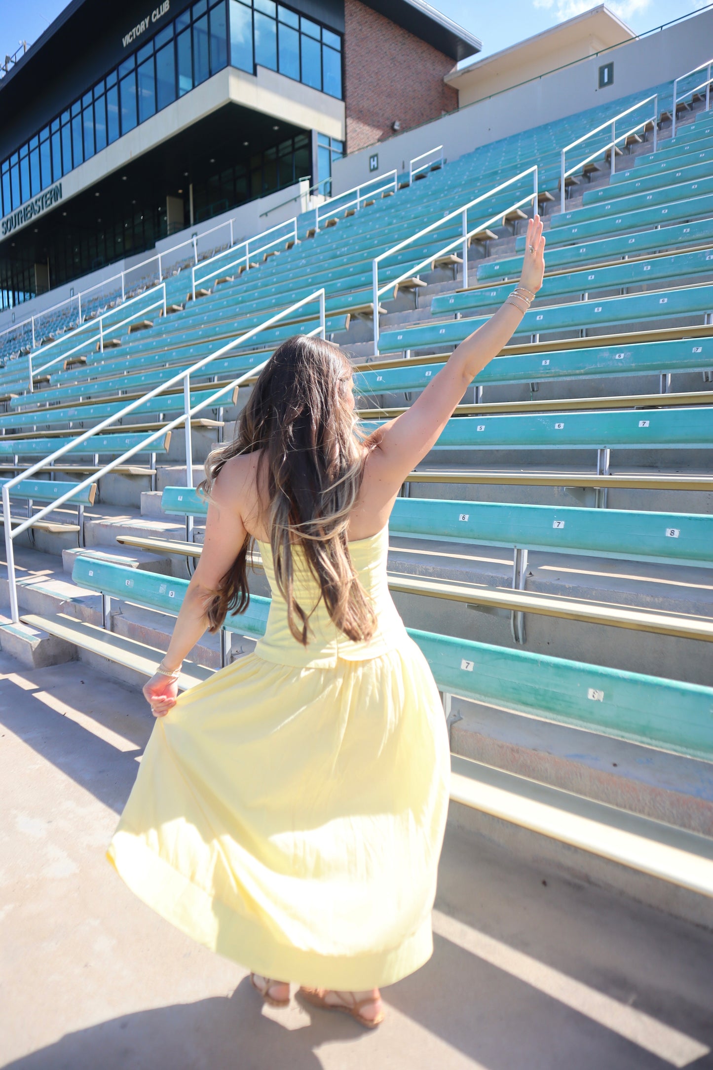 Kickoff Maxi Dress- Yellow Strapless