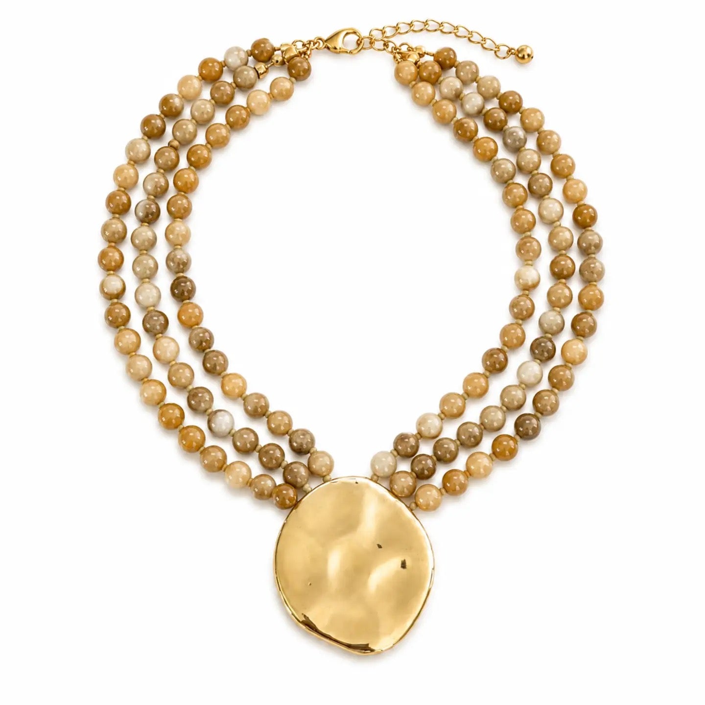 Beaded Statement Necklace- Brown