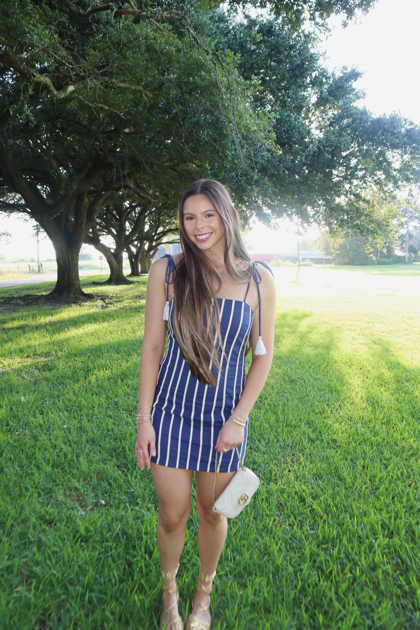 Nautical Mini Dress- Navy Striped