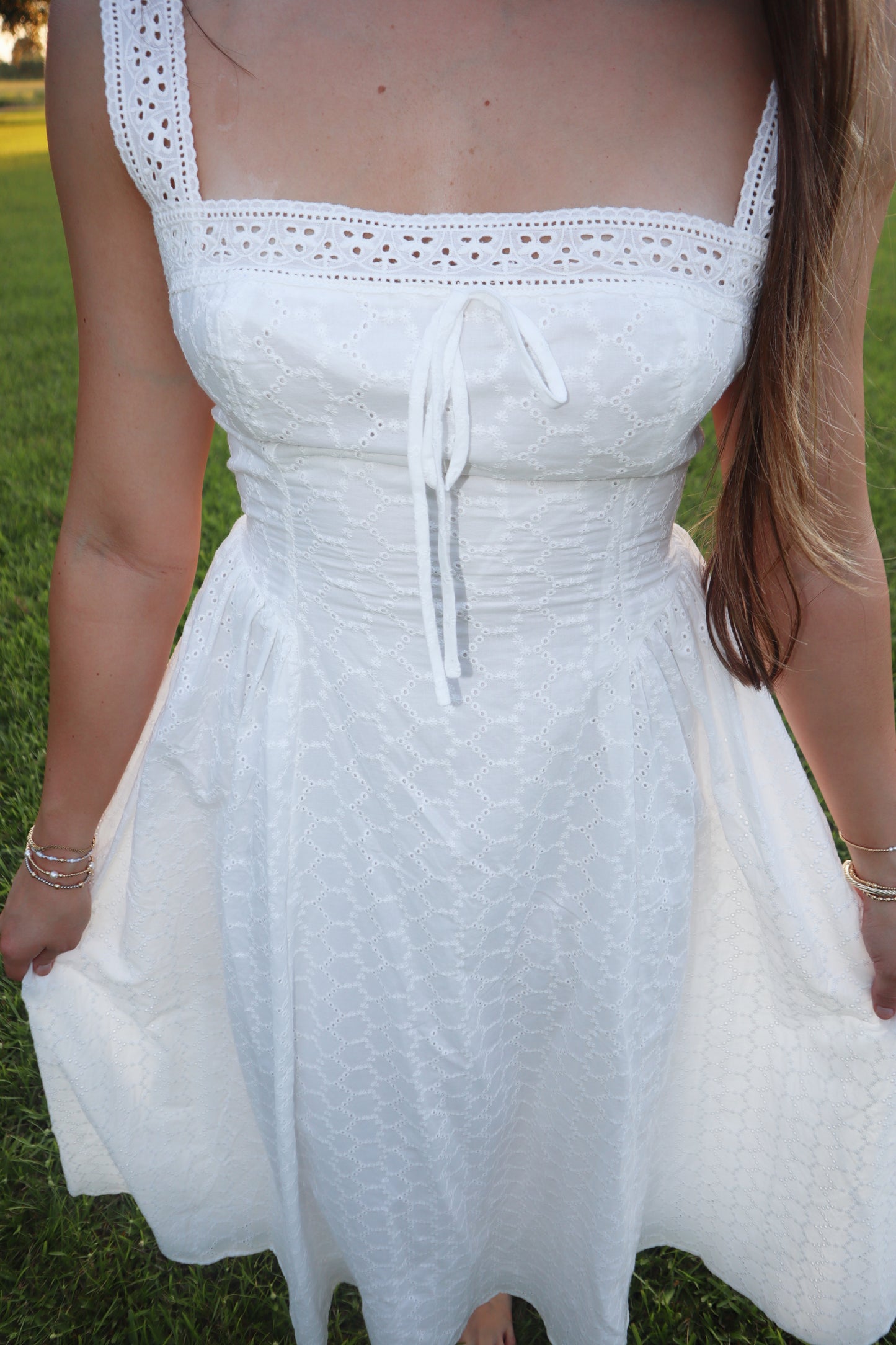Bluebell Maxi Dress- White Eyelet
