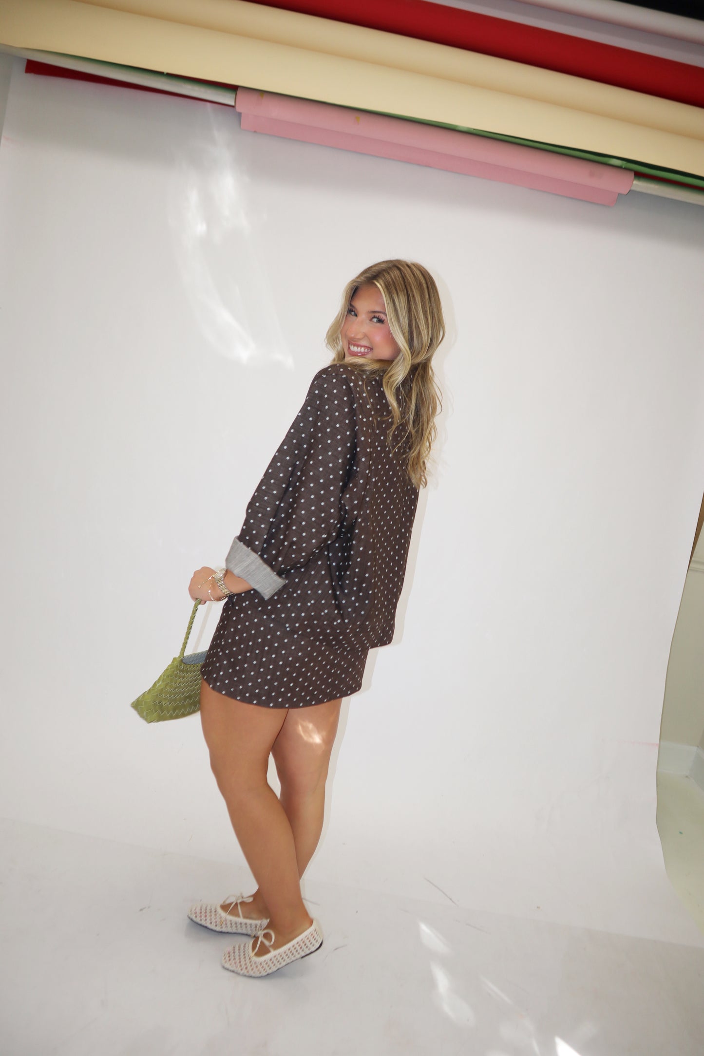 Harvest Skirt Set- Espresso Polka Dots