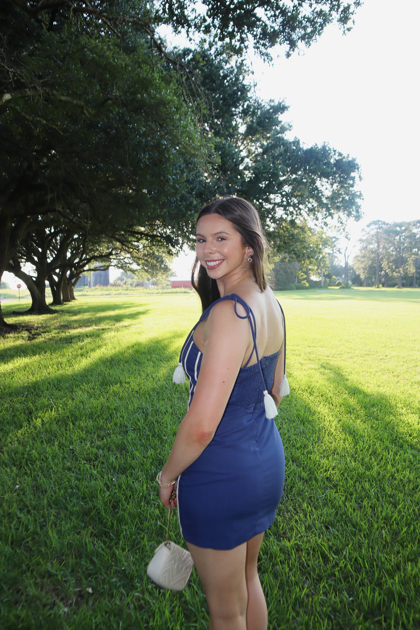 Nautical Mini Dress- Navy Striped